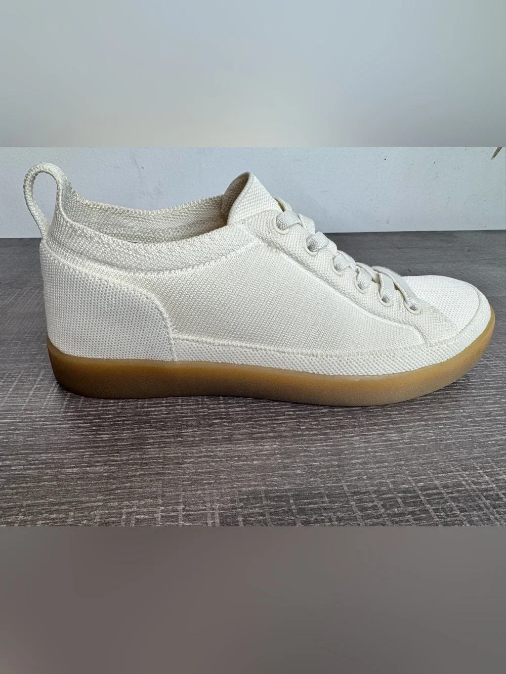 Vionic Cream Canvas Lace-Up Flats with Gum Soles